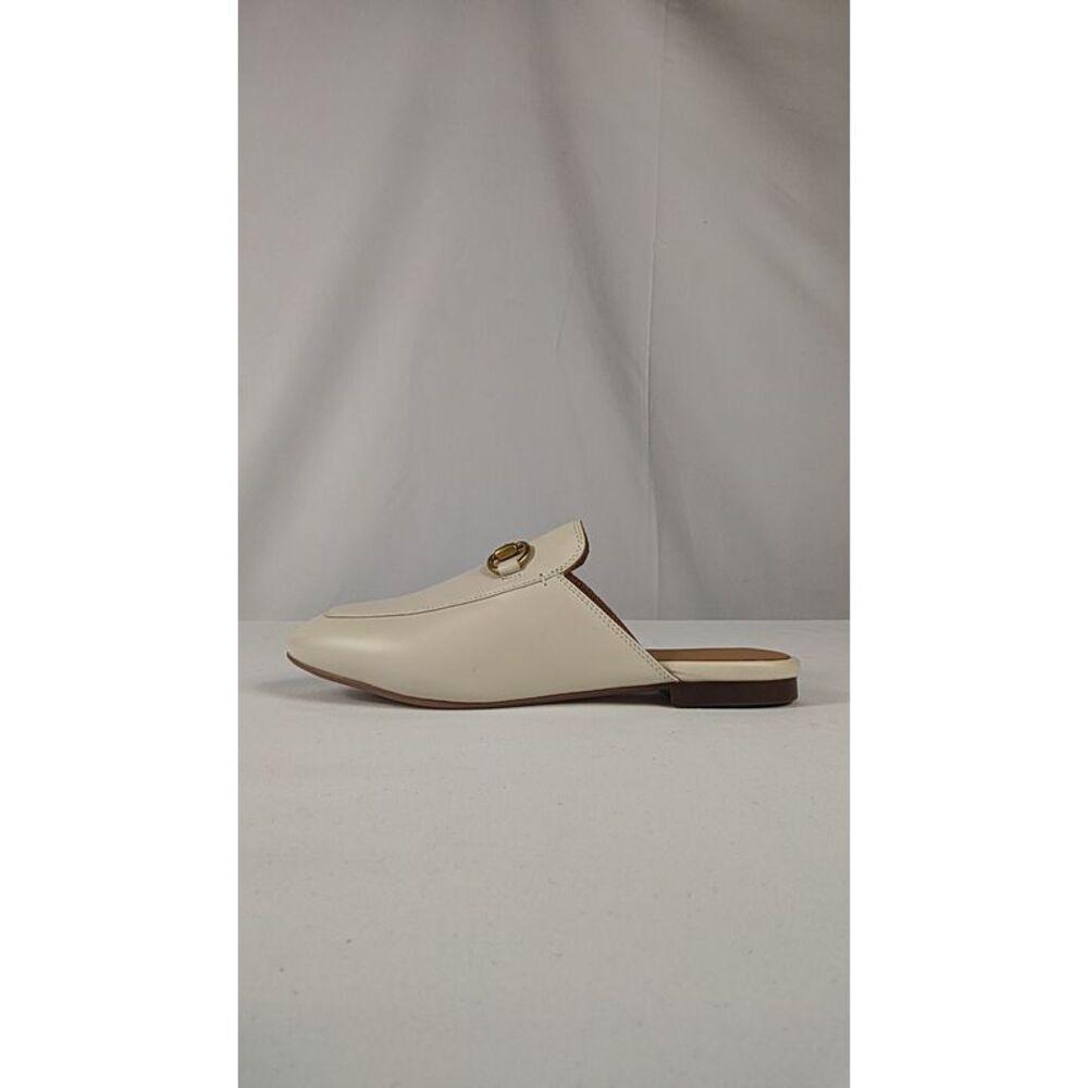 Quince Cream Slip-On Mule with Gold Ring Accent